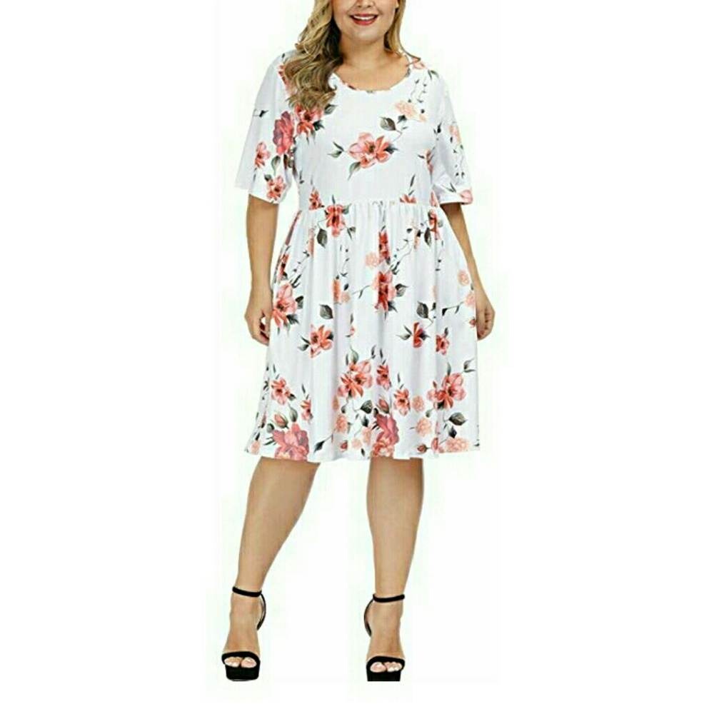 Plus size floral midi dress